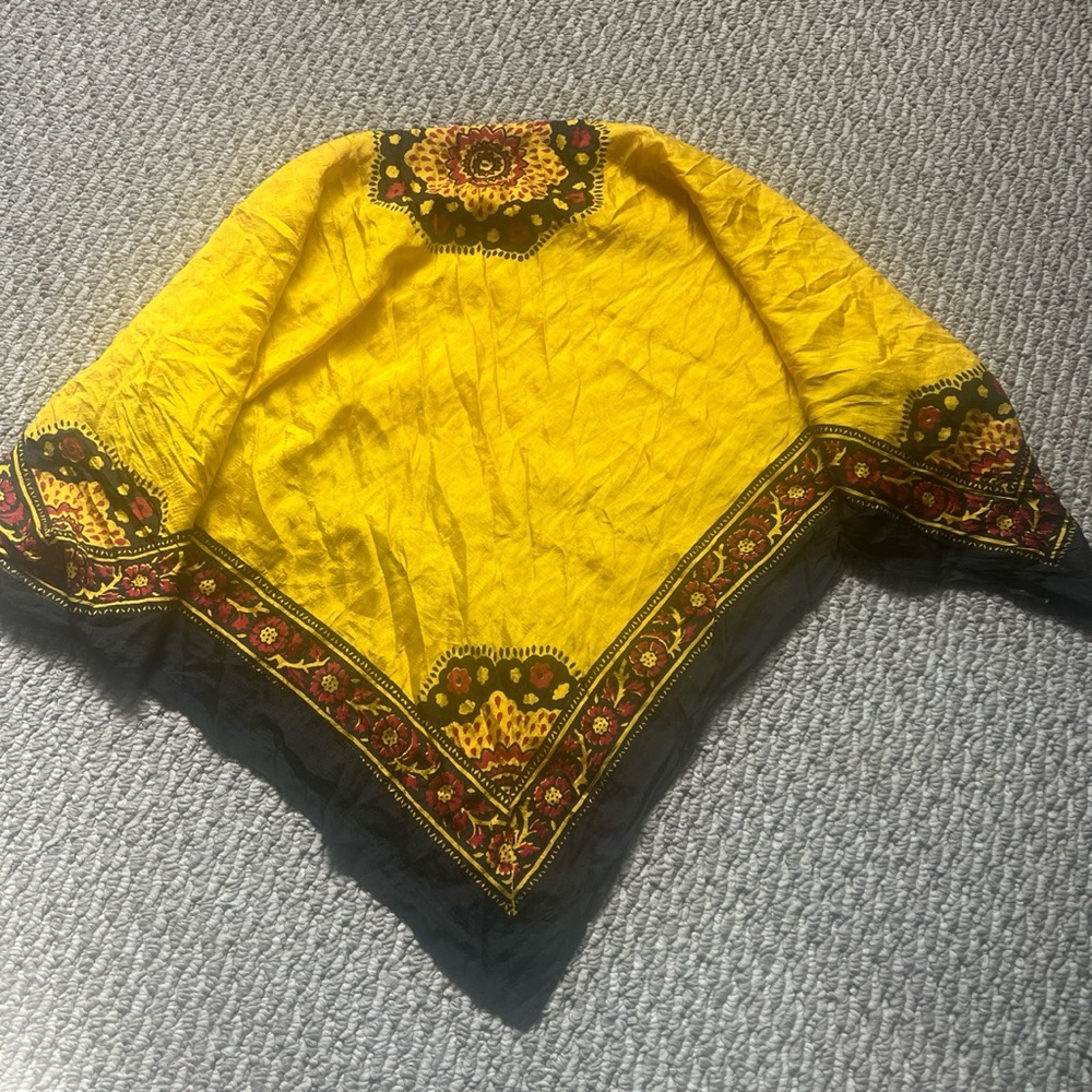 Yellow Satin Headscarf
